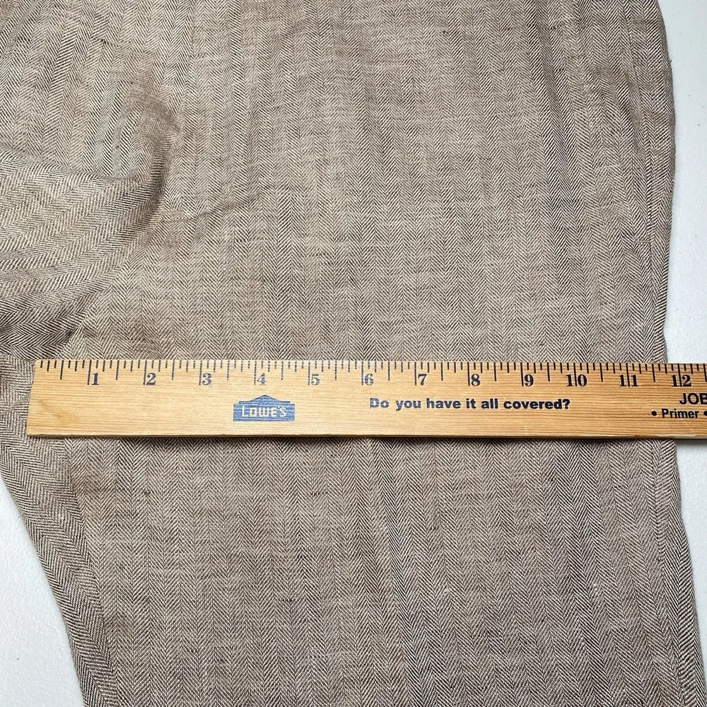 Brooks Brothers Classic Linen Pants Solbiati Nobel (36x32) Brown Herringbone